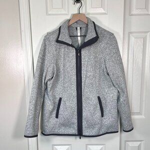 Lululemon It's Fleecing Cold Jacket Size 10 Heathered Grey Double Zippered